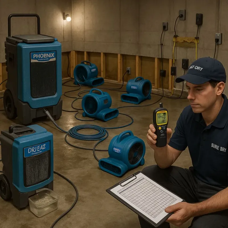 Structural Drying and Dehumidification process in Oxon Hill-Glassmanor, MD